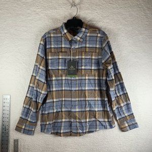 Alpine Design Shirt Men Medium Blue Plaid Cotton Flannel NWT Button-Up 8243‎